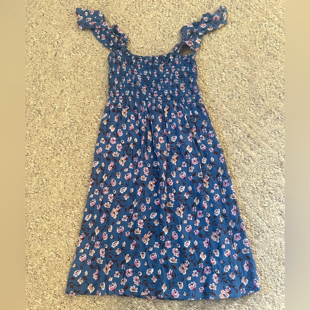 Pink Lily Blue Floral Off the Shoulder Dress Size Small